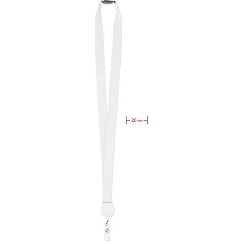 Lanyard met badgehouder Zip lanyard Wit