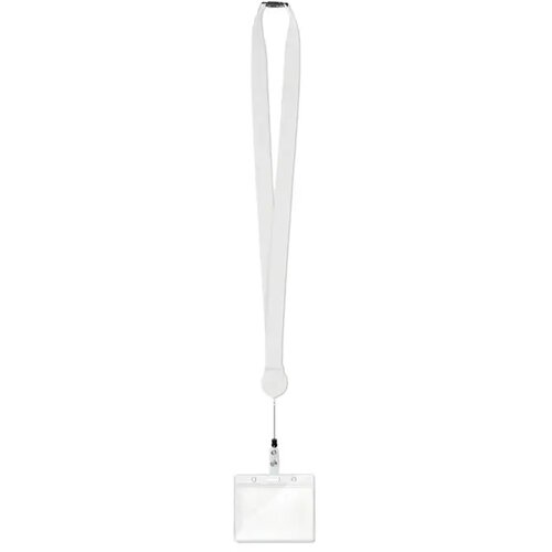 Lanyard met badgehouder Zip lanyard Wit