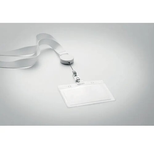 Lanyard met badgehouder Zip lanyard Wit