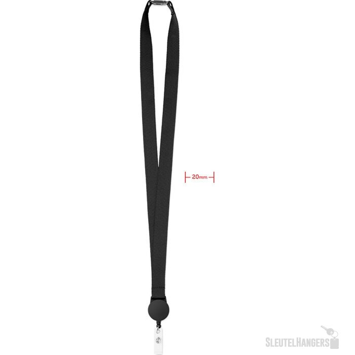Lanyard met badgehouder Zip lanyard Zwart