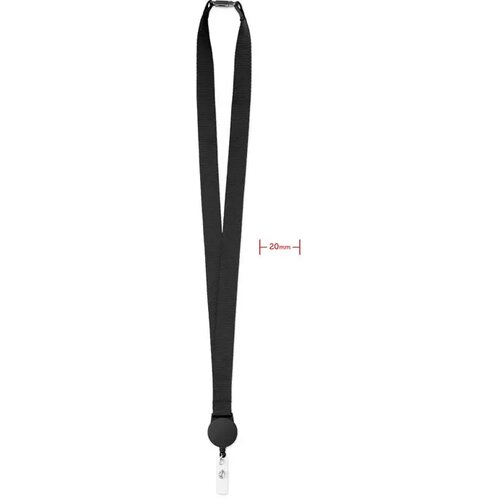 Lanyard met badgehouder Zip lanyard Zwart