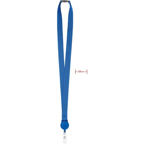 Lanyard met badgehouder Zip lanyard Kobaltblauw