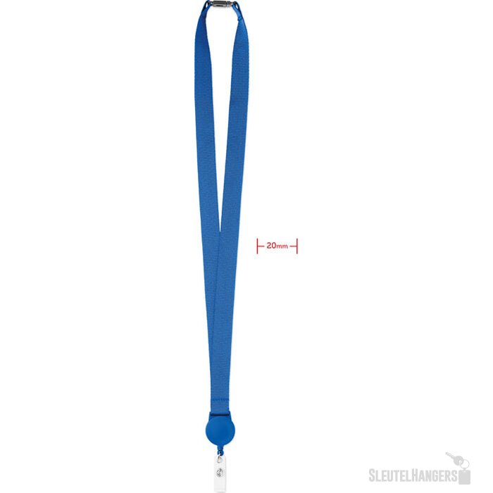 Lanyard met badgehouder Zip lanyard Kobaltblauw