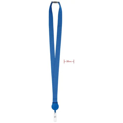 Lanyard met badgehouder Zip lanyard Kobaltblauw