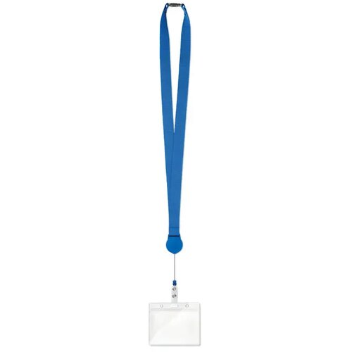 Lanyard met badgehouder Zip lanyard Kobaltblauw