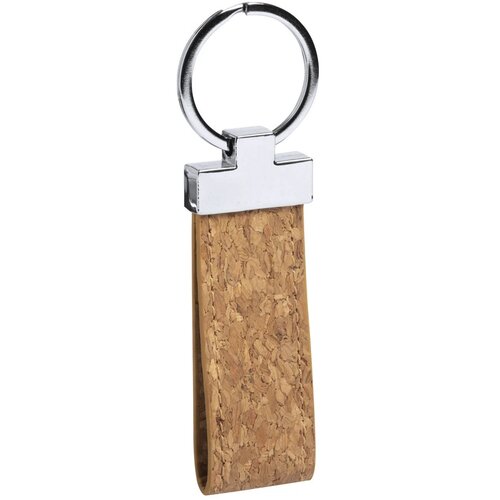 Metalen Sleutelhanger Met Kurk Lus Naturel