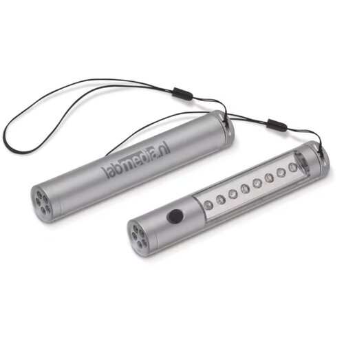 Zaklamp aluminium magneet zilver