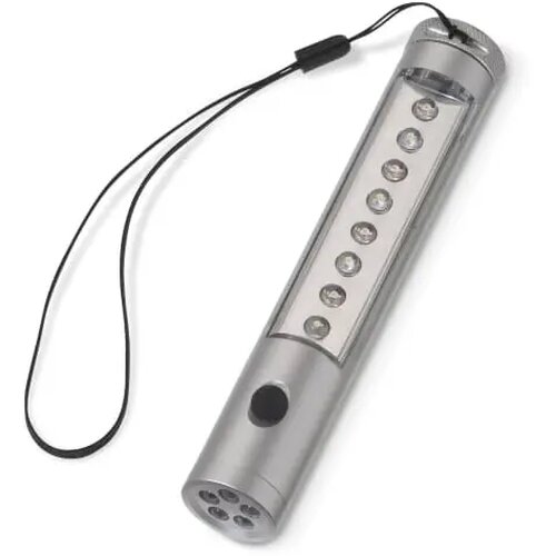 Zaklamp aluminium magneet zilver