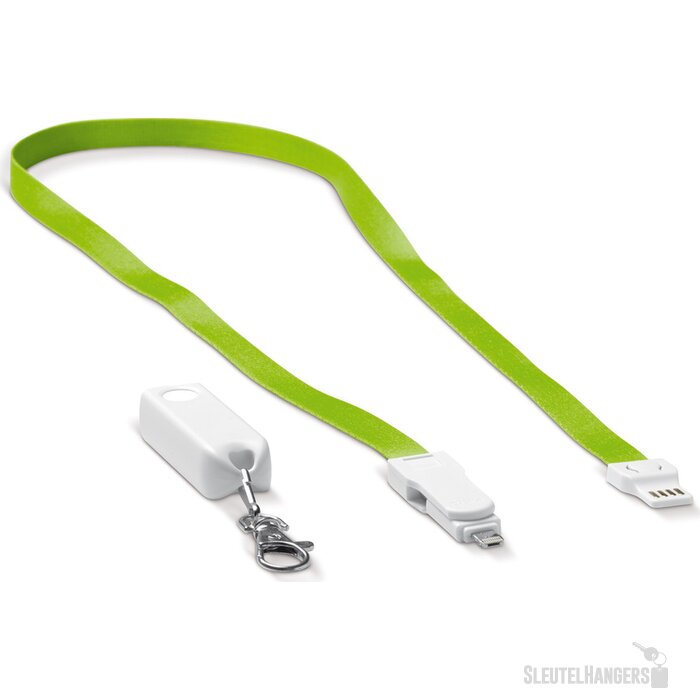 Keycord en oplaadkabel 3-in-1 licht groen