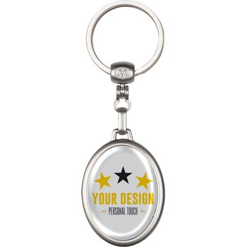 Sleutelhanger metaal 2 zijdig zilvermat