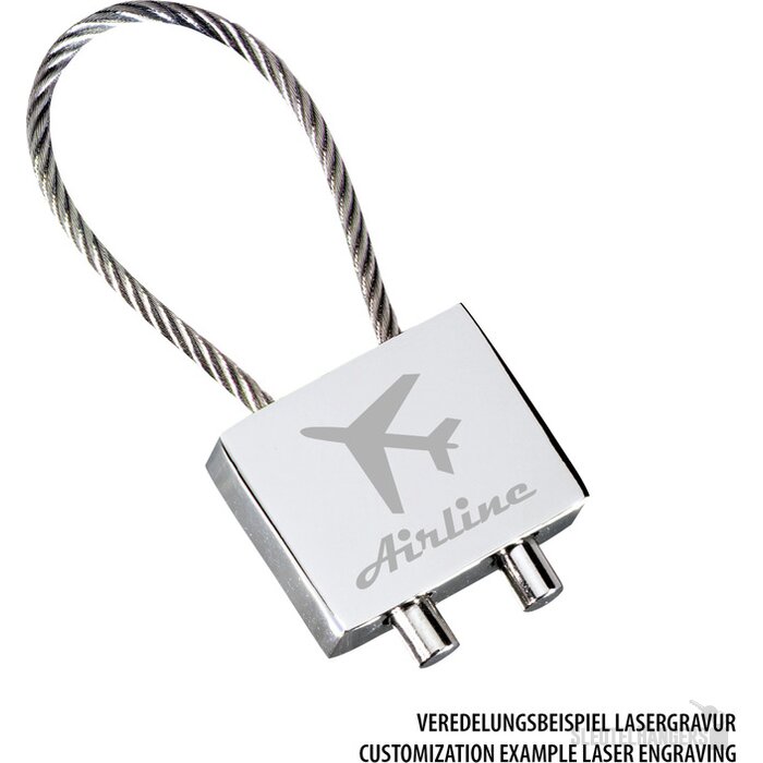 Sleutelhanger Cable Shiny zilver, glanzend zilver