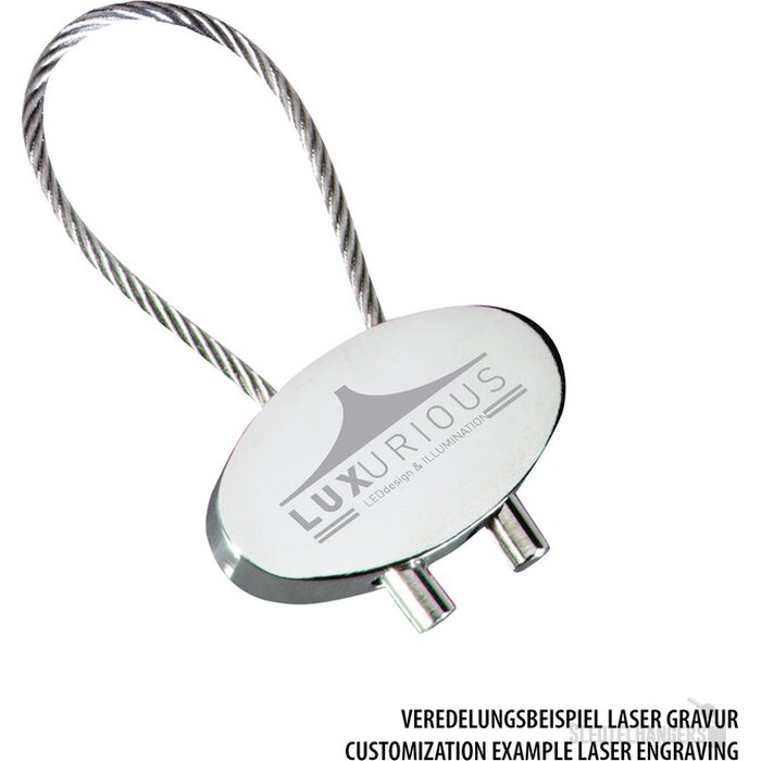 Cable sleutelhanger mat zilver