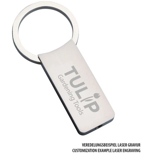Sleutelhanger Classic Large in de kleur zilver
