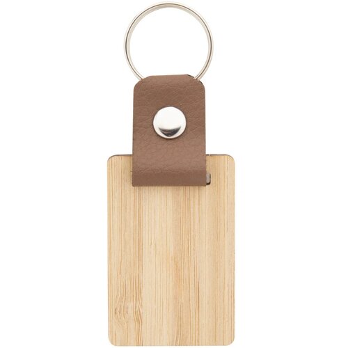 Bamboe Sleutelhanger Met Pu Detail