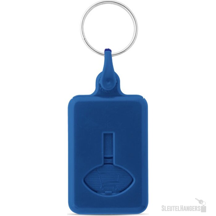 Bus Muntvormige Sleutelhanger Voor Winkelwagen Blauw