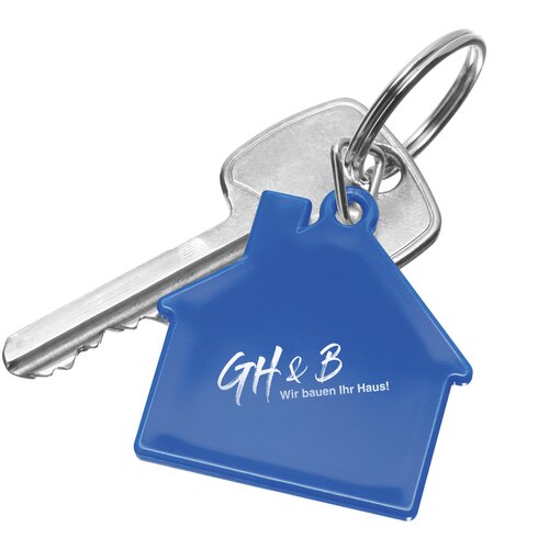 Sleutelhanger huis blauw