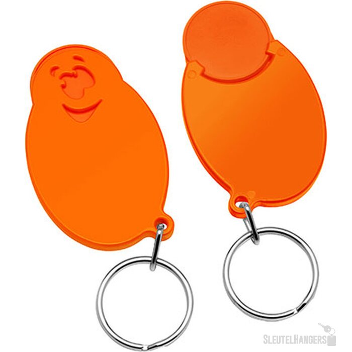 Sleutelhanger winkelwagenmuntje houder oranje