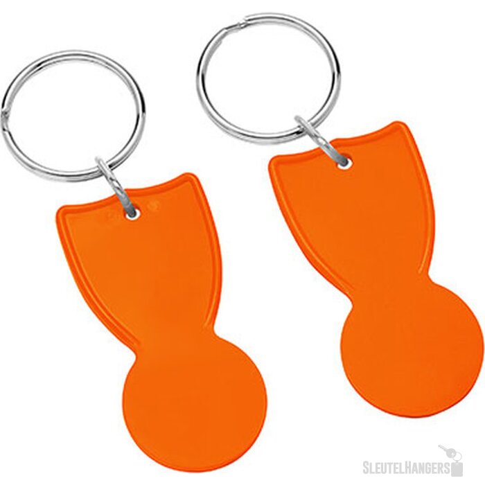 Sleutelhanger winkelwagenmunt oranje