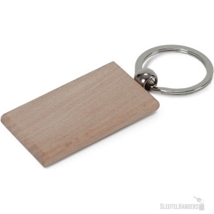 Sleutelhanger hout rechthoekig hout