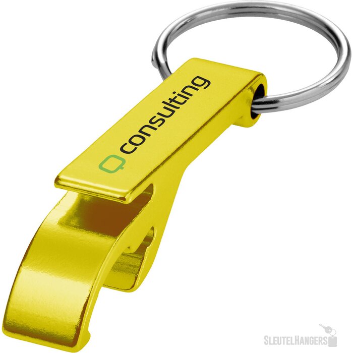 Sleutelhanger met fles- en blikopener Goud