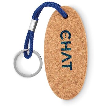 Drijvende sleutelhanger van kurk Kobaltblauw