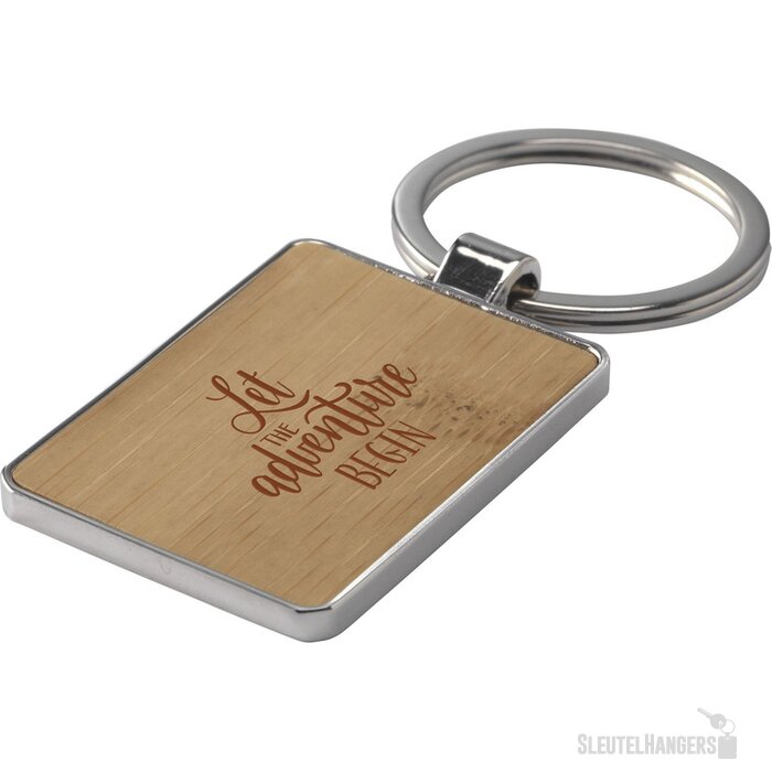 Bamboo Key Rectangle Sleutelhanger Hout