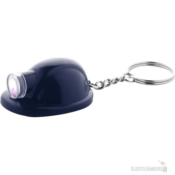 Sleutelhanger veiligheidshelm met lampje Blauw