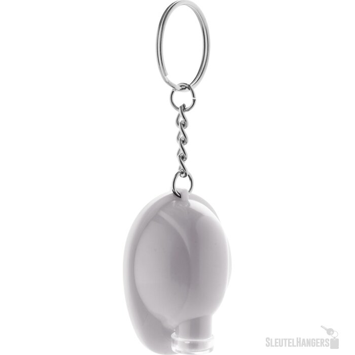Sleutelhanger veiligheidshelm met lampje Wit