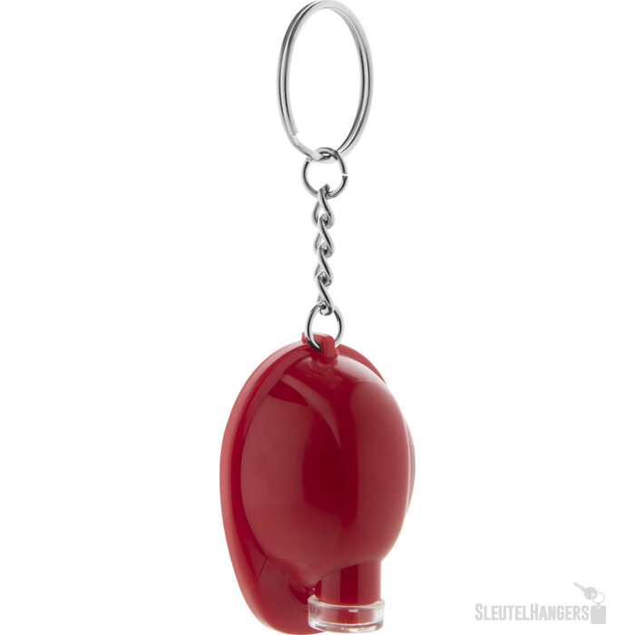 Sleutelhanger veiligheidshelm met lampje Rood