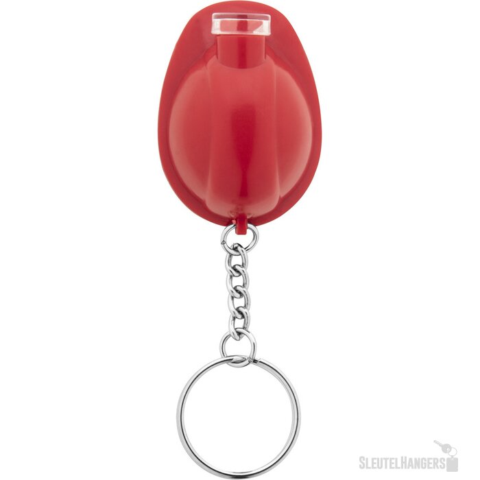 Sleutelhanger veiligheidshelm met lampje Rood
