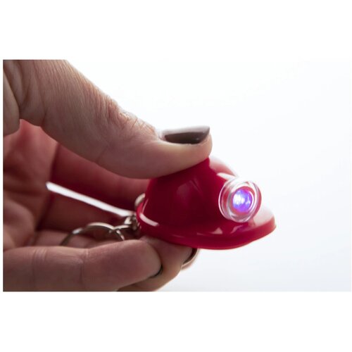 Sleutelhanger veiligheidshelm met lampje Rood