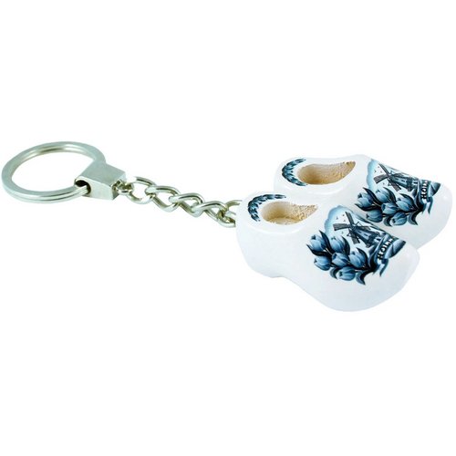 Sleutelhanger met 2 klompjes Tulpen Blauw