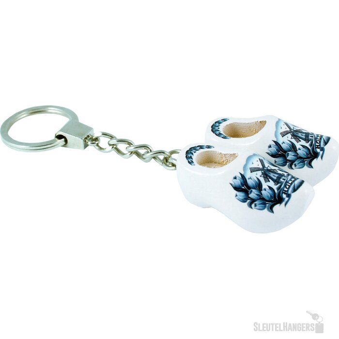 Sleutelhanger met 2 klompjes Tulpen Blauw