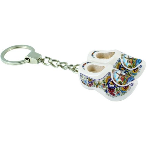 Sleutelhanger met 2 klompjes Tulpen Blauw