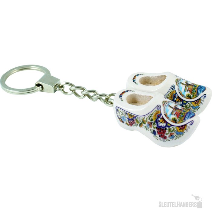 Sleutelhanger met 2 klompjes Tulpen Blauw