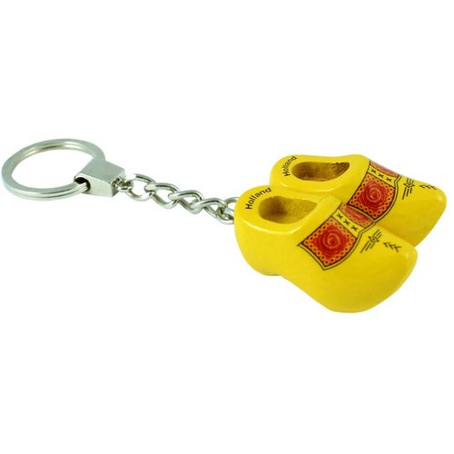 Sleutelhanger met 2 klompjes Tulpen Geel