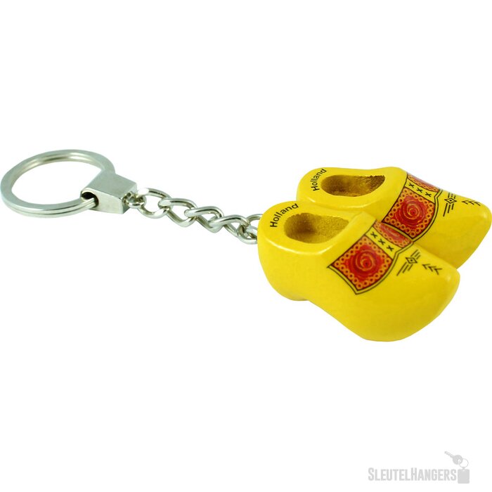 Sleutelhanger met 2 klompjes Tulpen Geel