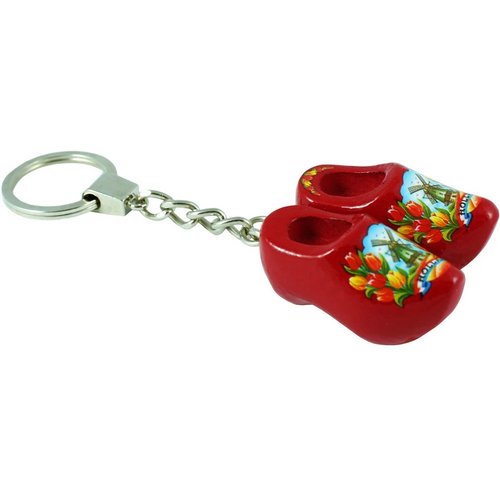 Sleutelhanger met 2 klompjes Tulpen Geel
