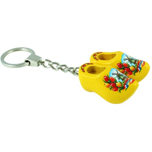 Sleutelhanger met 2 klompjes Tulpen Geel