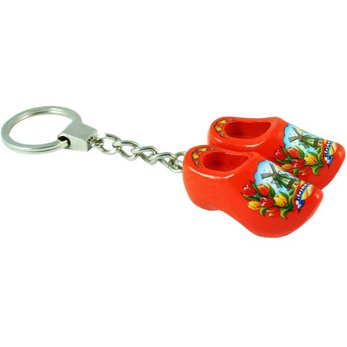 Sleutelhanger met 2 klompjes Tulpen Oranje