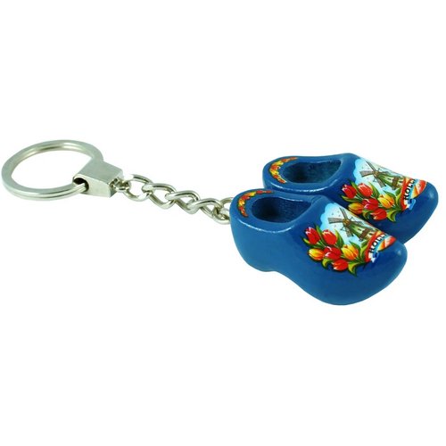 Sleutelhanger met 2 klompjes Tulpen Blauw