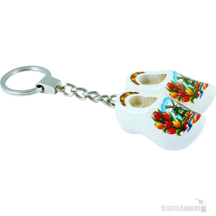 Keychain 2 shoes, white tulip