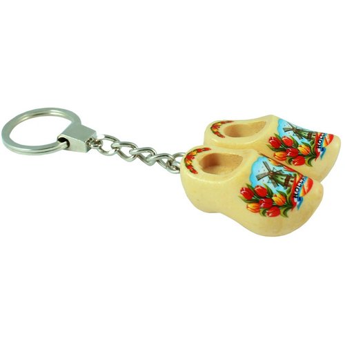 Sleutelhanger met 2 klompjes Tulpen Blauw