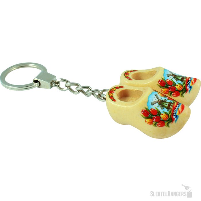 Sleutelhanger met 2 klompjes Tulpen Blauw