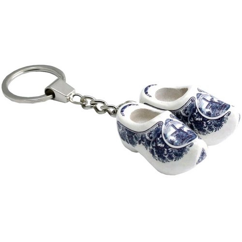 Sleutelhanger met 2 klompjes Tulpen Blauw