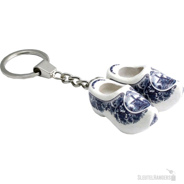 Sleutelhanger met 2 klompjes Tulpen Blauw