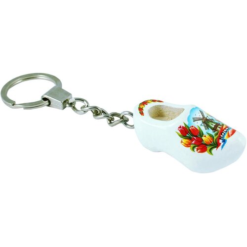 Sleutelhanger met 1 klompje Tulpen Wit