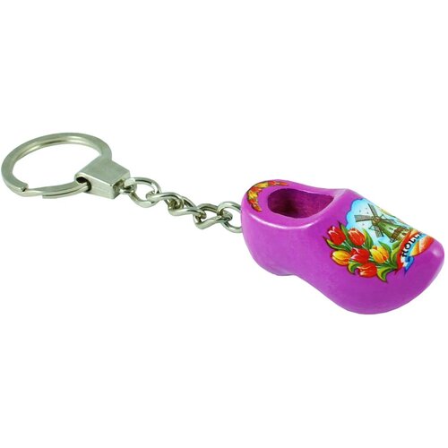 Sleutelhanger met 1 klompje Tulpen Paars