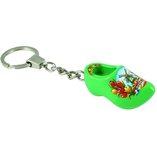 Sleutelhanger met 1 klompje Tulpen Limoengroen