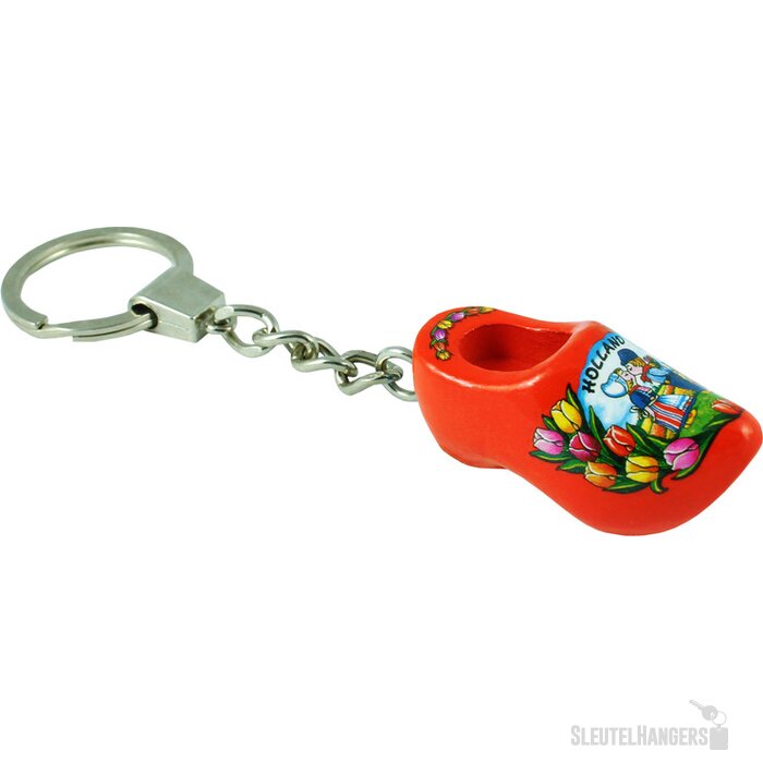 Sleutelhanger met 1 klompje Tulpen Oranje